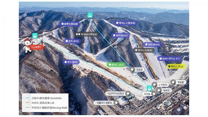 首尔滑雪3日游｜入住洪川大明SONO度假村、含雪具+教学