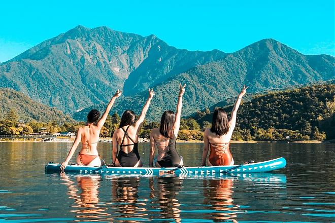 Hualien Liyu Lake SUP/Canoe Experience | Paddling towards the stunning mirrored lake scenery